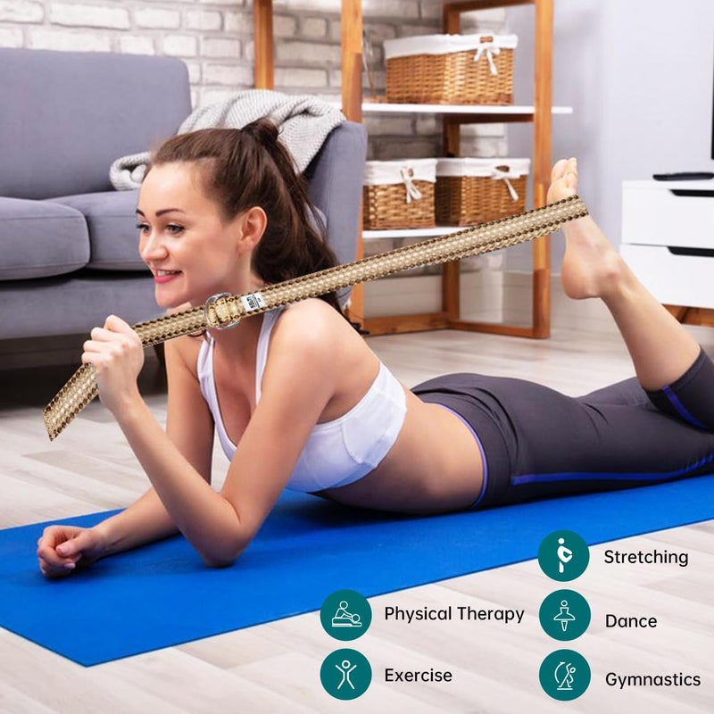 Kolti Yoga Exercise Adjustable Straps 8FT with Durable D-Ring for Pilates & Gym Workouts | Hold Poses, Stretch, Improve Flexibility & Maintain Balance - Image 5